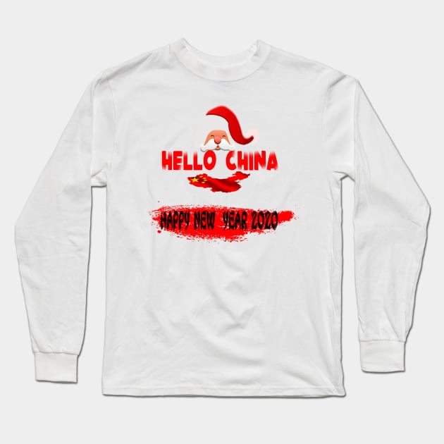 HELLO CHINA HAPPY NEW YEAR 2020 Long Sleeve T-Shirt by TOPTshirt